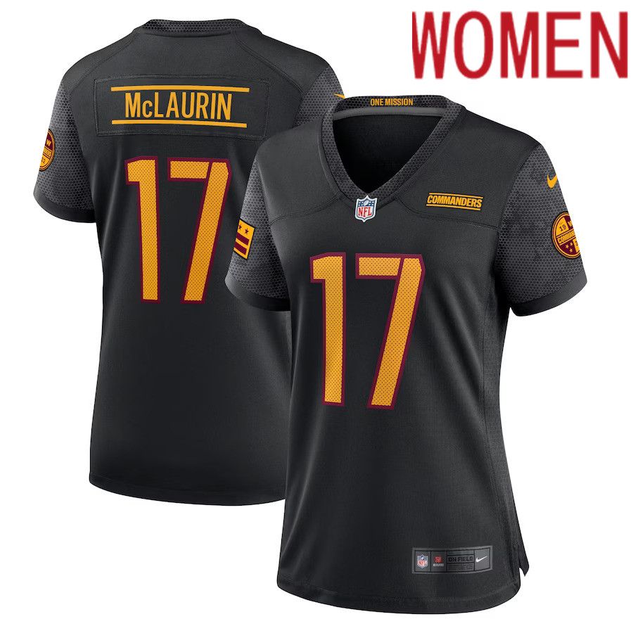 Women Washington Commanders 17 Terry McLaurin Nike Black Alternate Game Player NFL Jersey